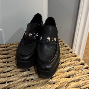 Maje Black Studded Loafers